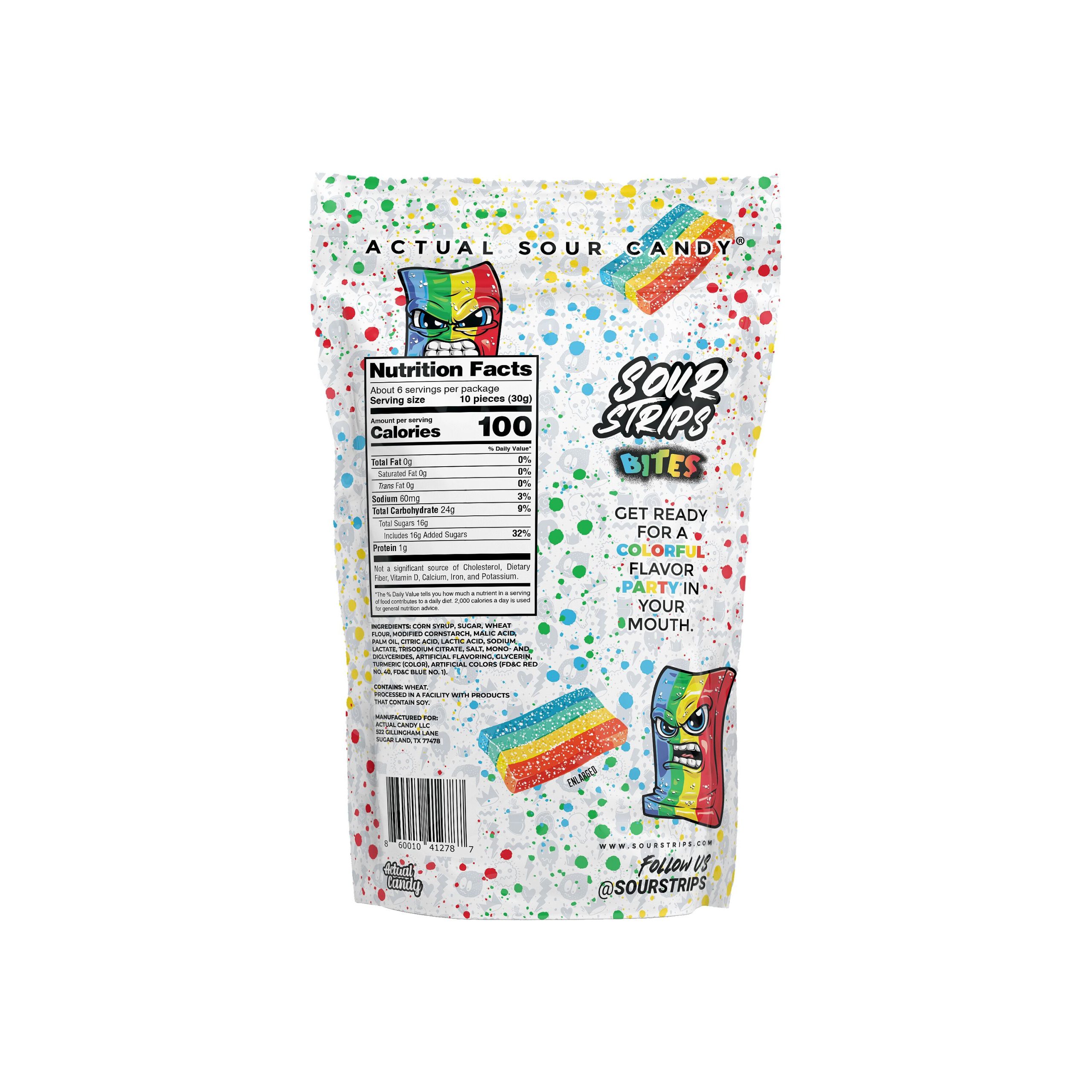 Sour Strips Rainbow Bites Candy Bag, 6.35oz - THE HERSHEY COMPANY