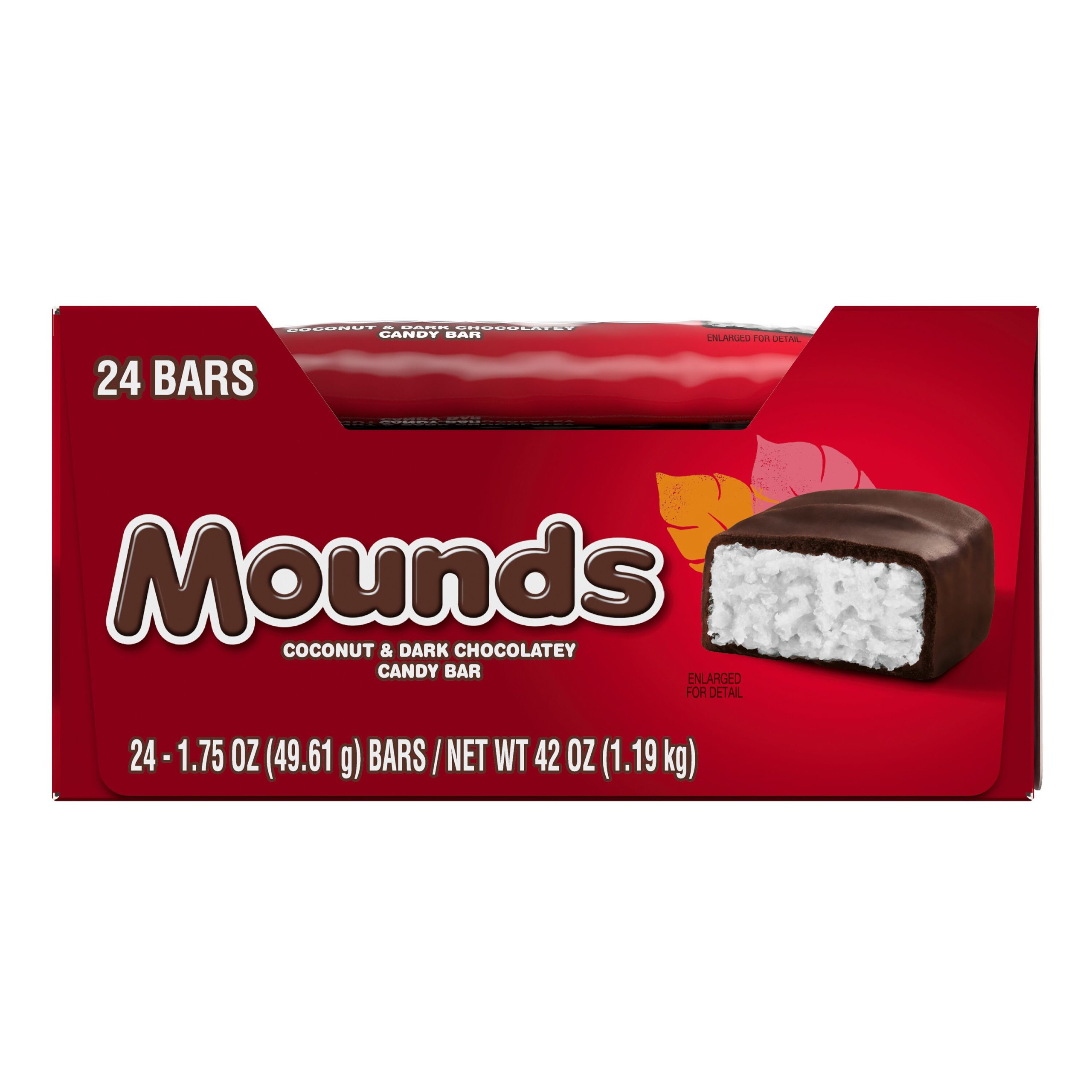 MOUNDS Dark Chocolate and Coconut Candy Bars, 1.75 oz (24 Count) - THE HERSHEY COMPANY
