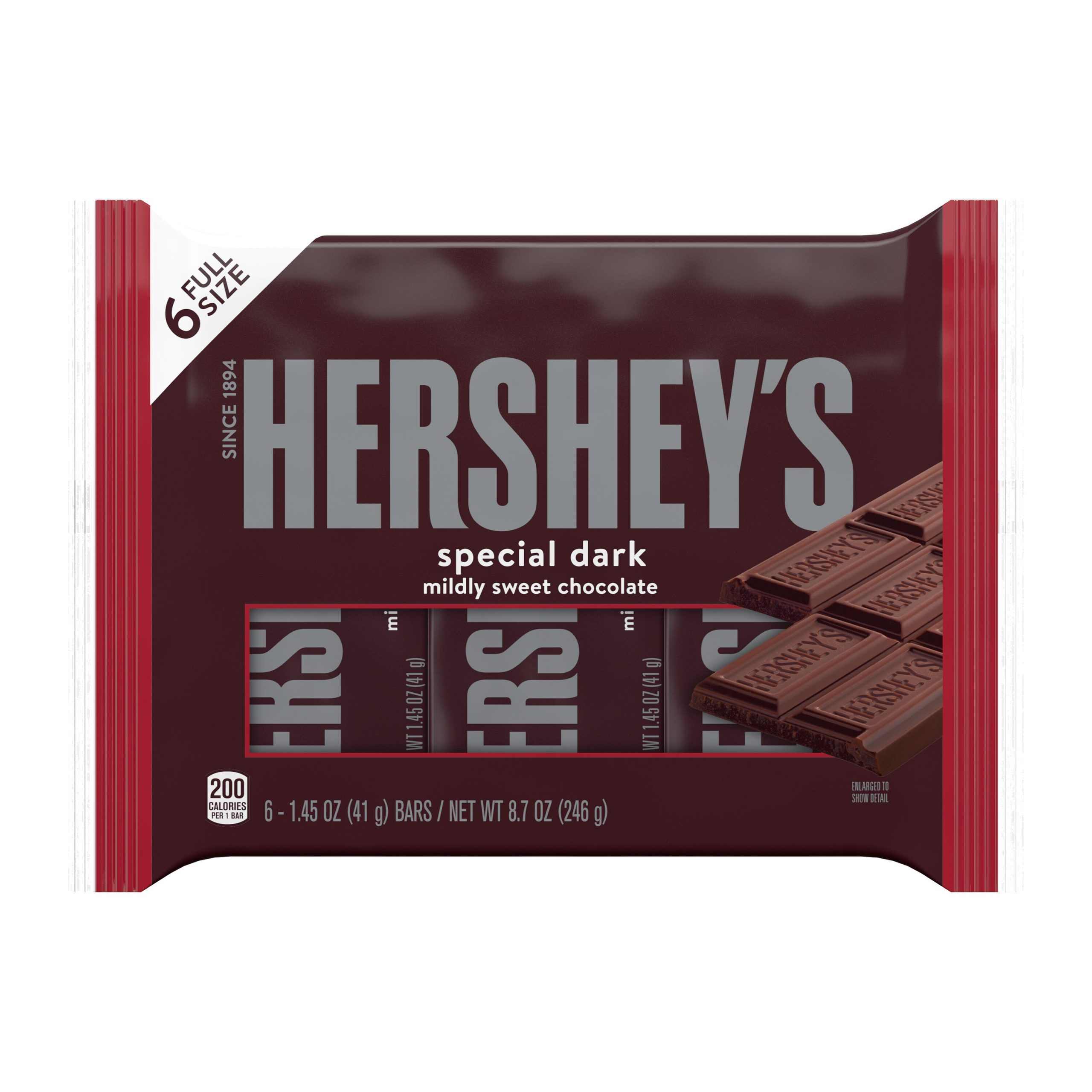 HERSHEY’S SPECIAL DARK Mildly Sweet Chocolate Candy Bars, 1.45 oz (6 Count) - THE HERSHEY COMPANY