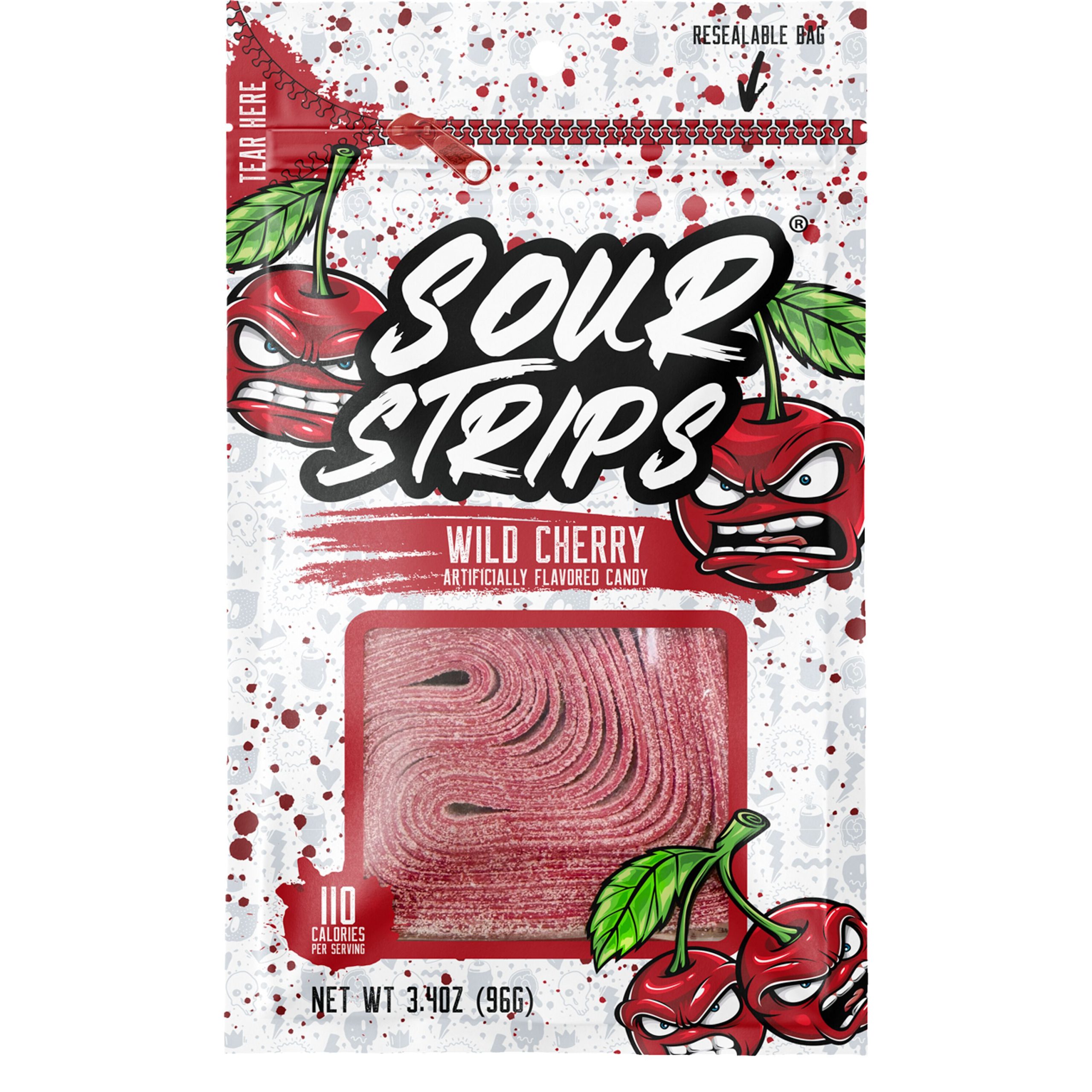 Sour Strips Wild Cherry Candy Peg Bag, 3.4oz - THE HERSHEY COMPANY
