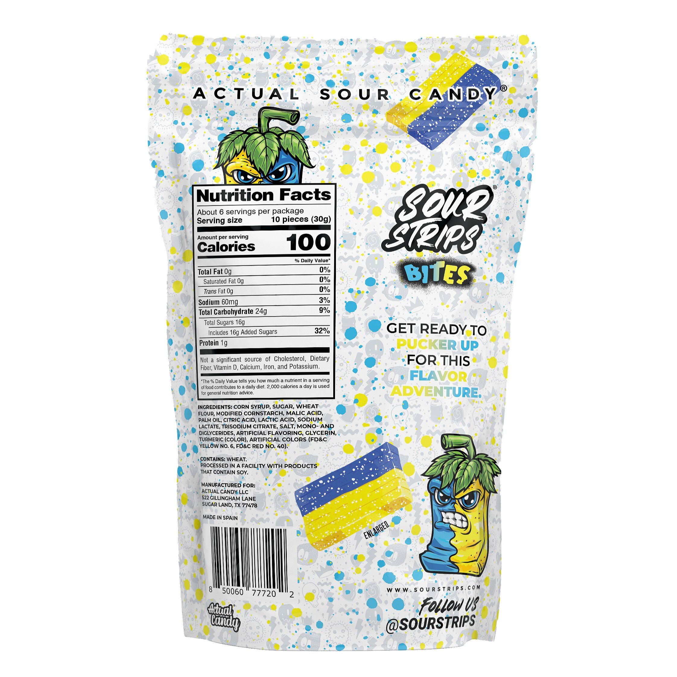 Sour Strips BlueRazz Lemonade Bites Candy Bag, 6.35oz - THE HERSHEY COMPANY