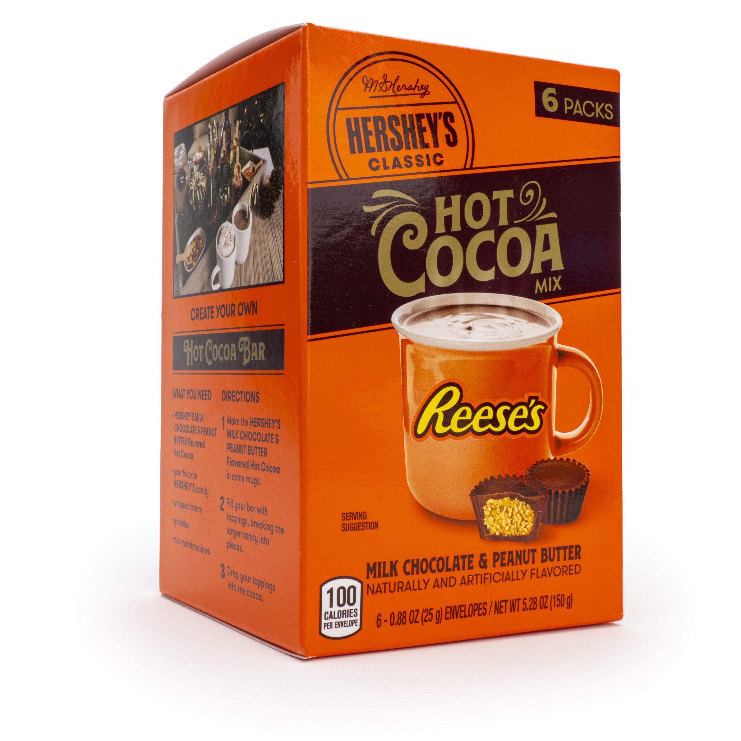 REESE’S Milk Chocolate and Peanut Butter Hot Cocoa Mix, 0.88oz (6 Count) - THE HERSHEY COMPANY