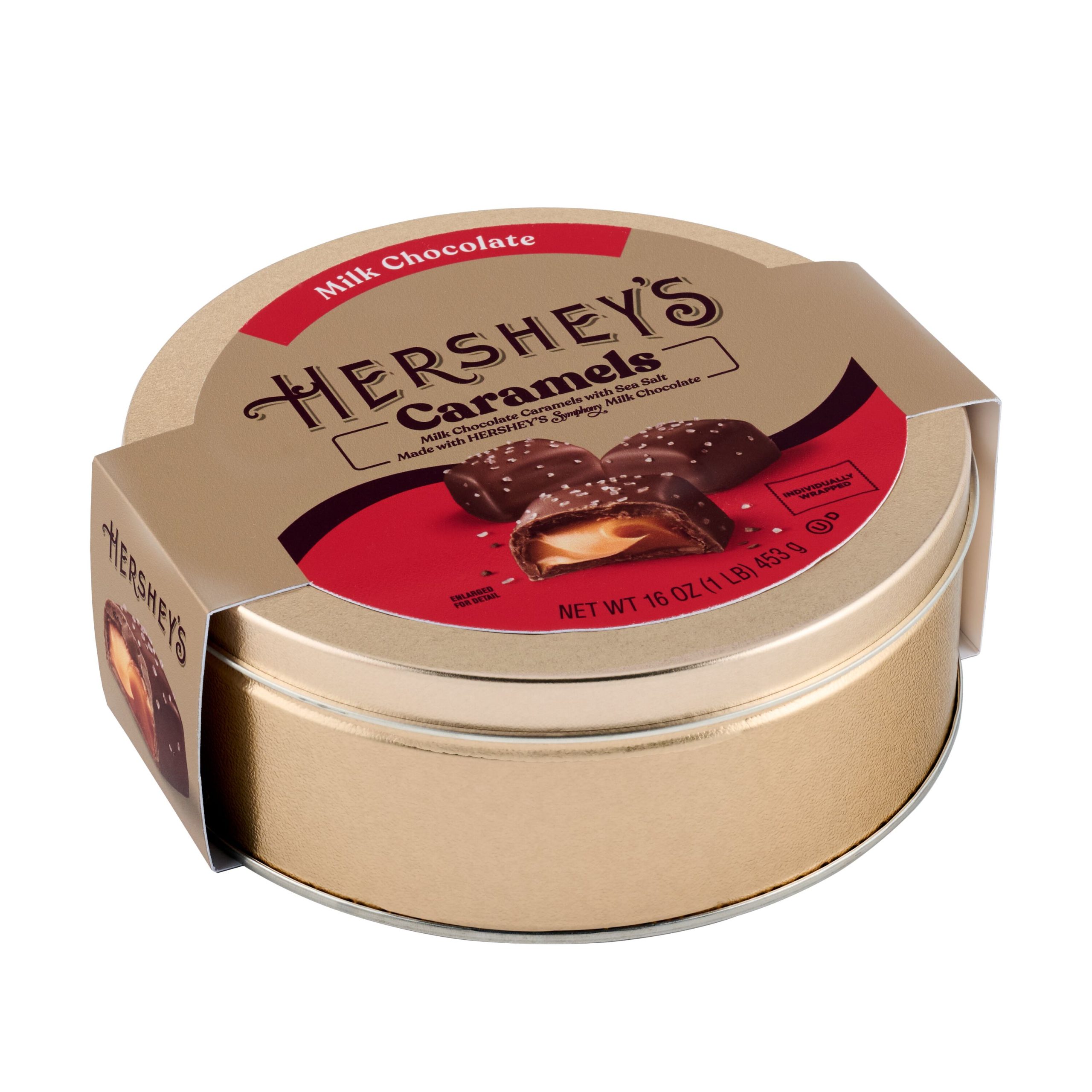 HERSHEY’S Caramels Candy Gift Tin, 1 lb - THE HERSHEY COMPANY