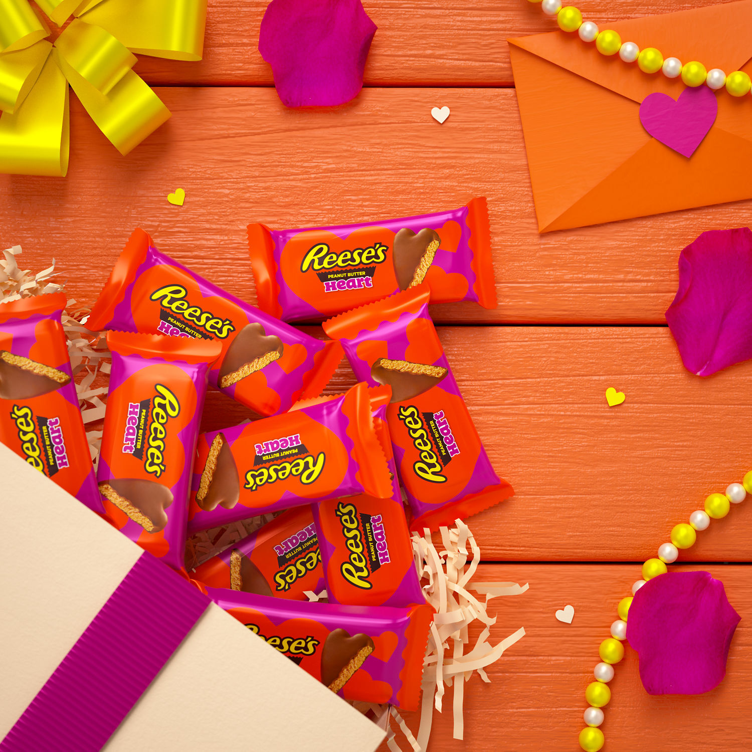 REESE’S Milk Chocolate Peanut Butter Hearts Valentine’s Candy Packs, 1.2 oz (36 Count) - THE HERSHEY COMPANY