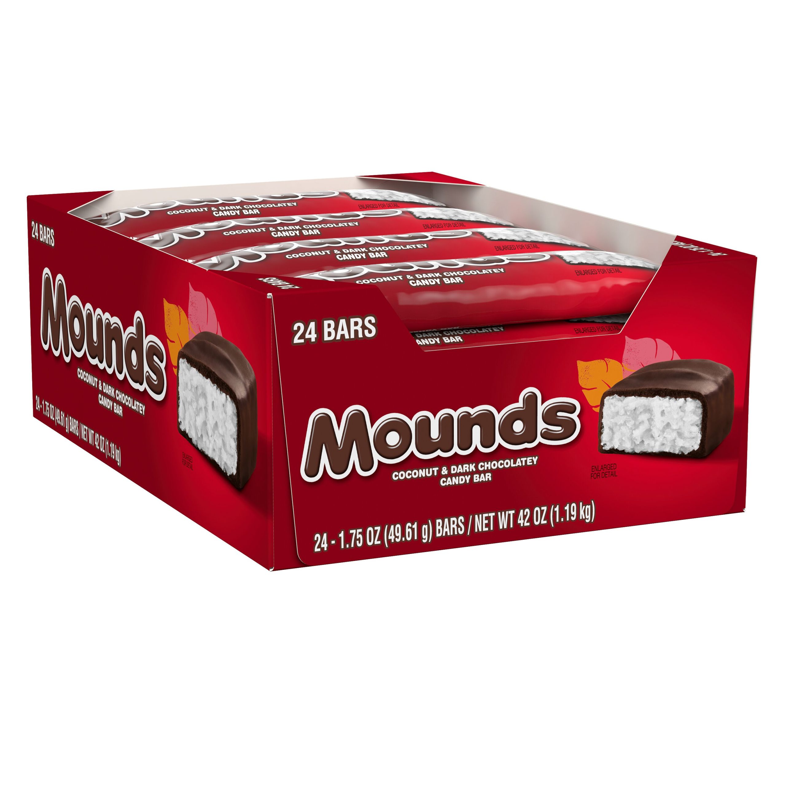 MOUNDS Dark Chocolate and Coconut Candy Bars, 1.75 oz (24 Count) - THE HERSHEY COMPANY