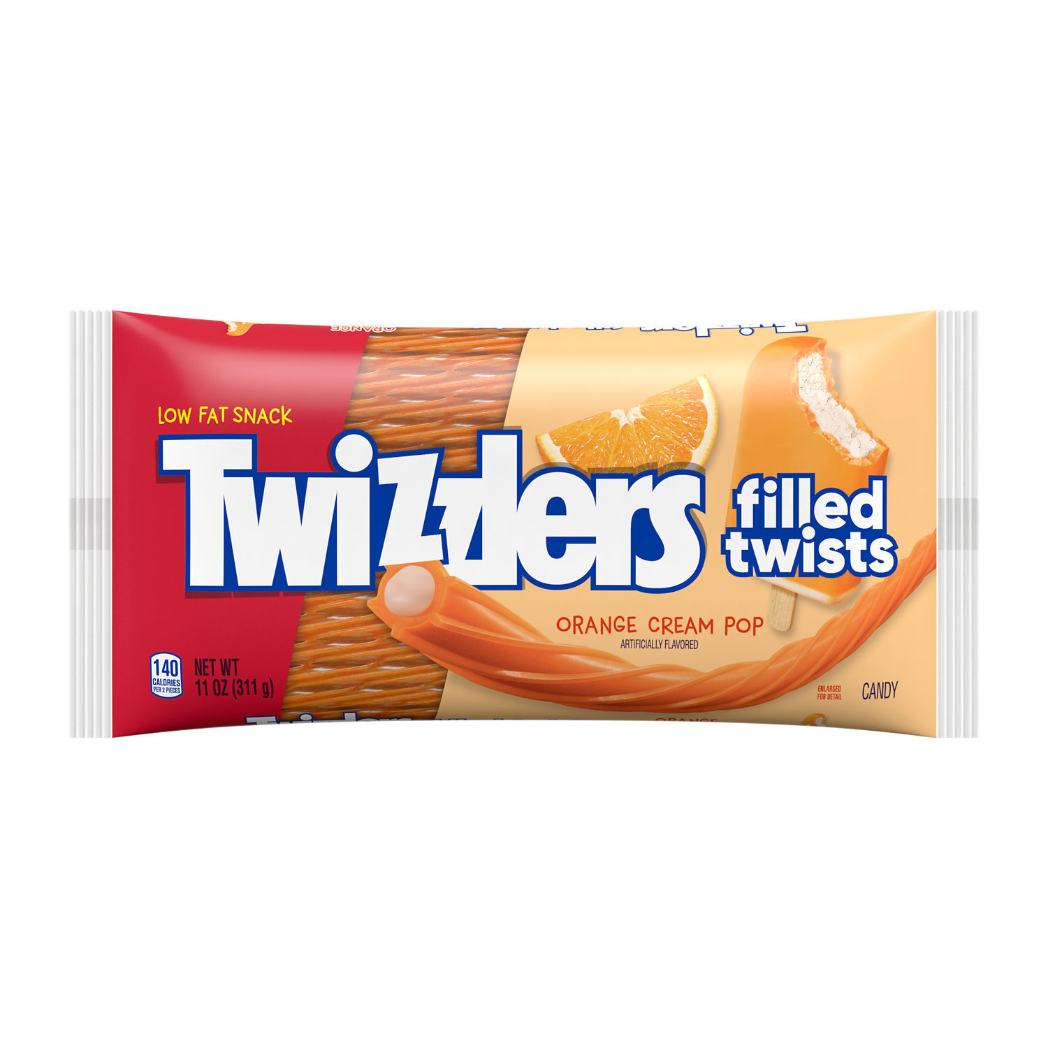 TWIZZLERS Filled Twists Orange Cream Pop Candy Bag, 11 oz - THE HERSHEY COMPANY