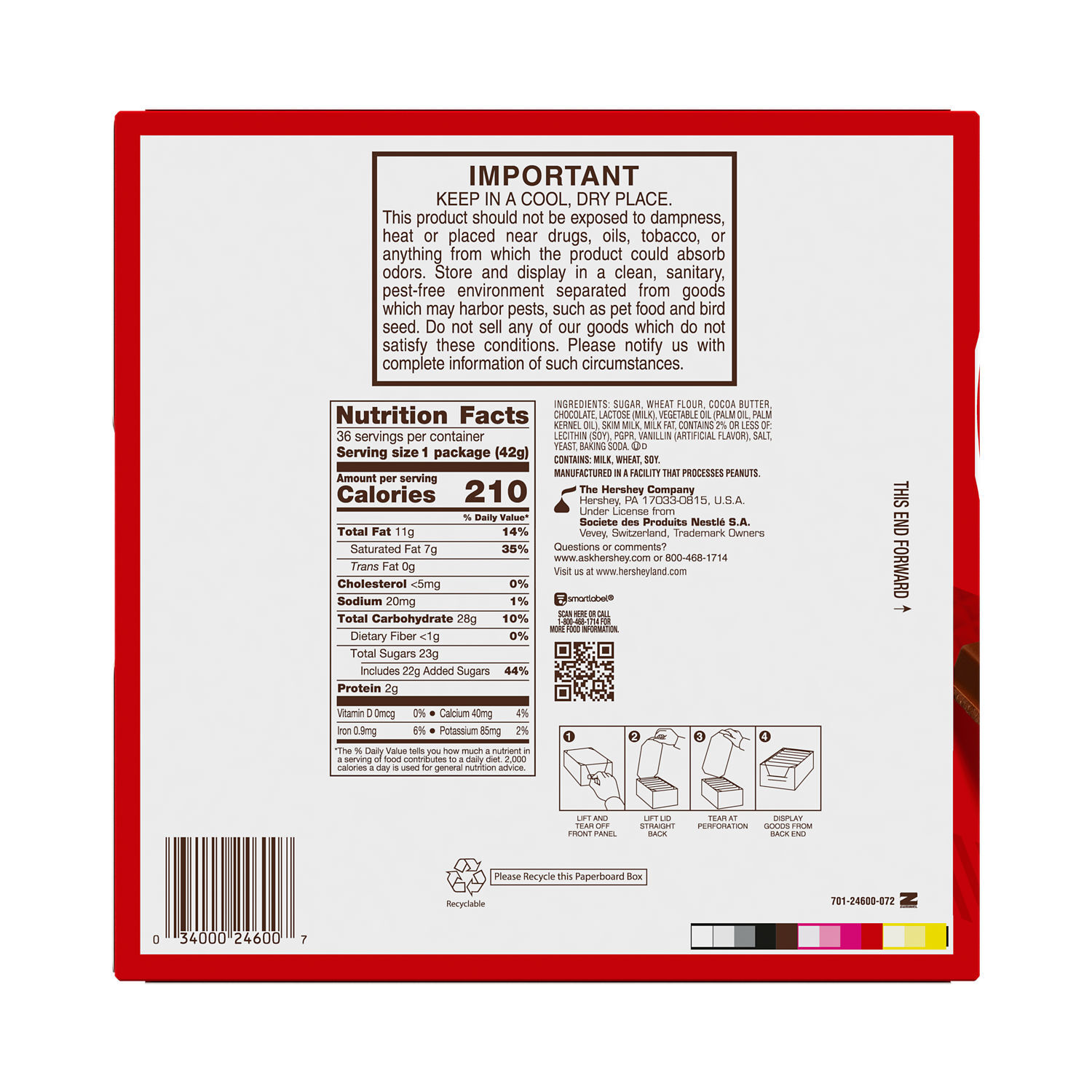 KIT KAT® Milk Chocolate Wafer Candy Bars, 1.5 oz (36 Count) - THE HERSHEY COMPANY