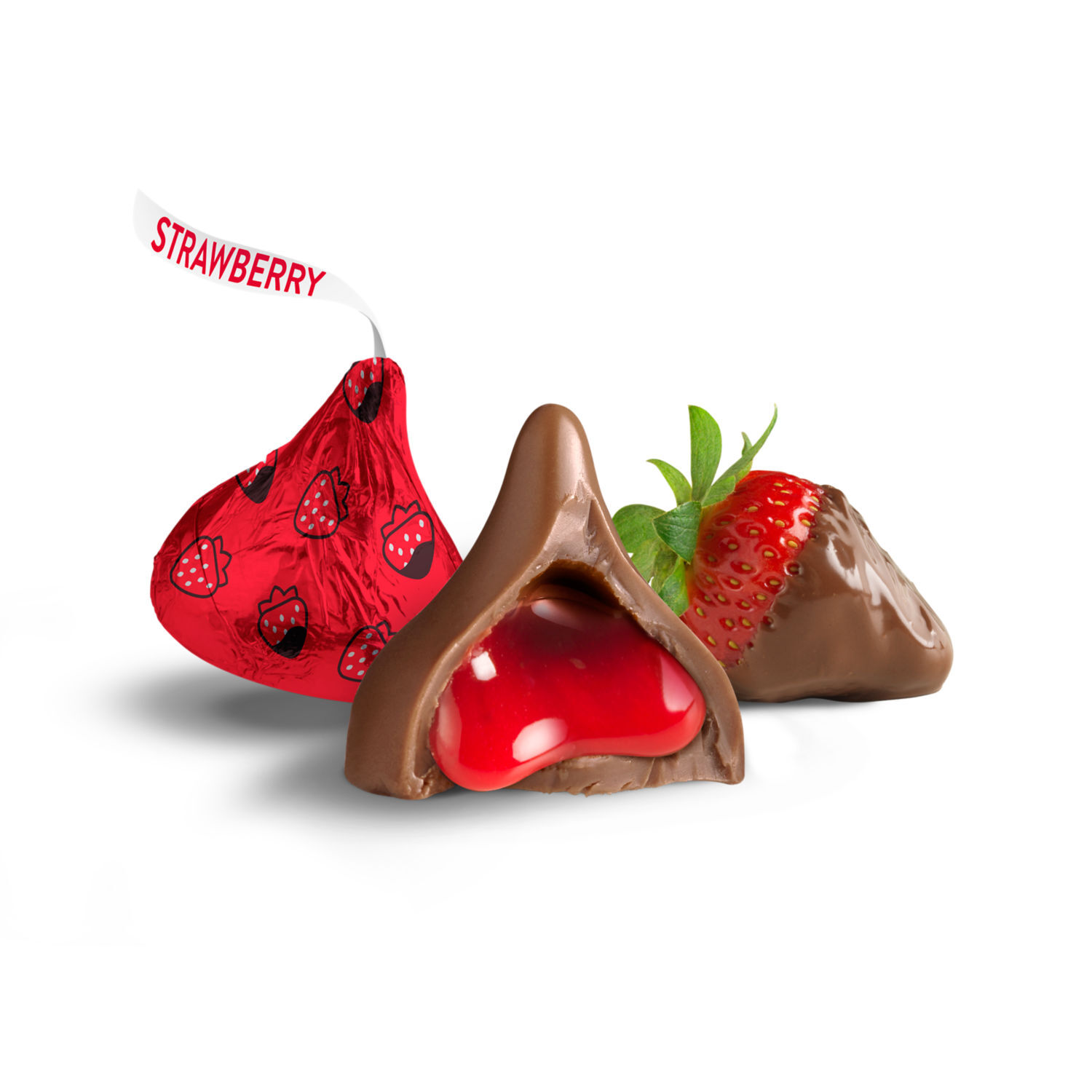 HERSHEY’S KISSES Chocolate Dipped Strawberry, Valentine’s Day, Candy Bag, 9 oz - THE HERSHEY COMPANY
